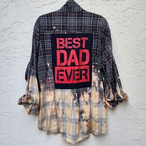 Women/Man Designer Button Down Shirt Duster Cover-up Flannel Upcycled
